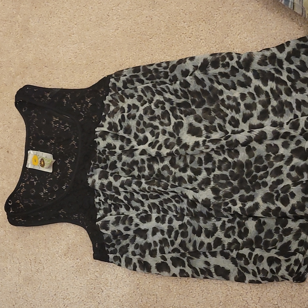 Cheetah print razor back tank